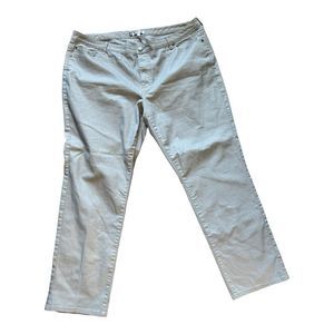 JENNIFER LOPEZ GRAY Gold Shimmer Metallic Threading STRAIGHT LEG PANTS SIZE 22W